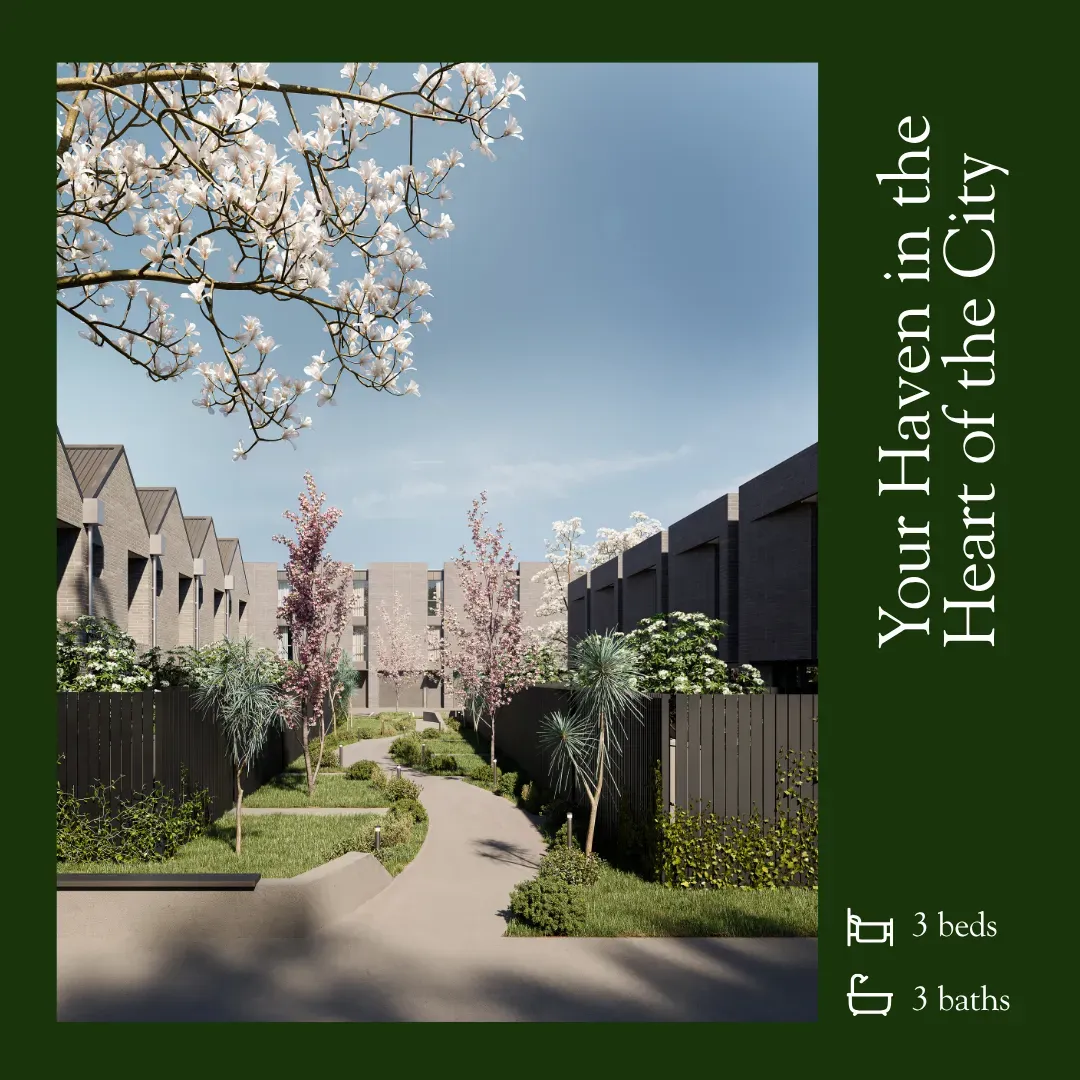 Canopy – cherry blossom pathway with campaign copy