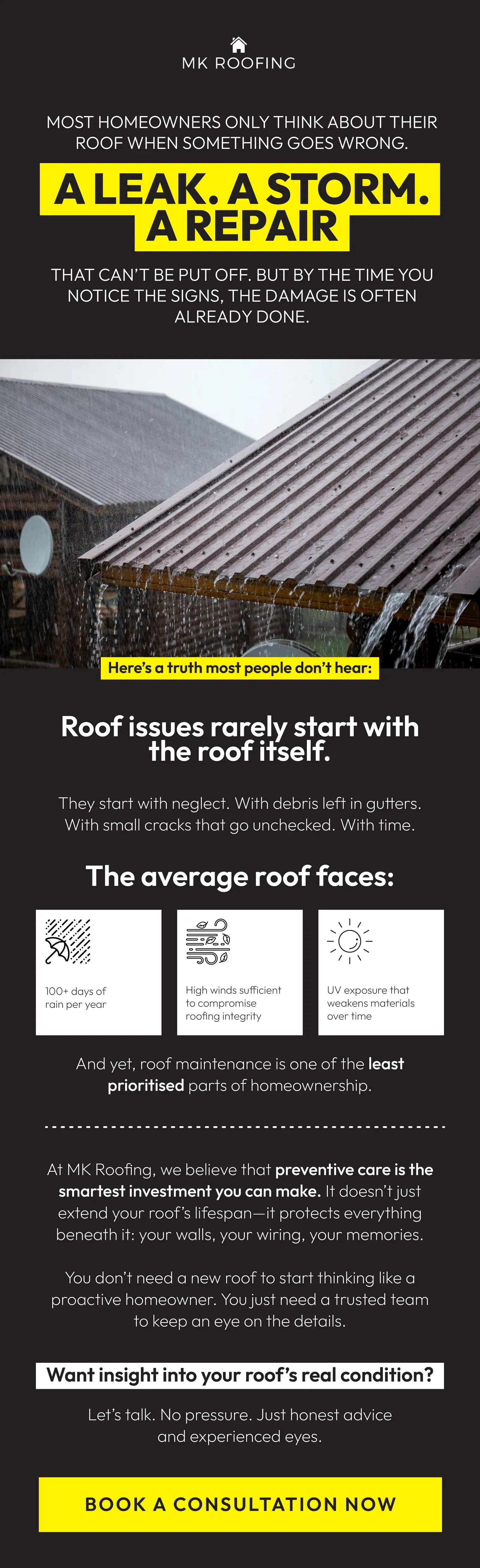 MK Roofing – email campaign design