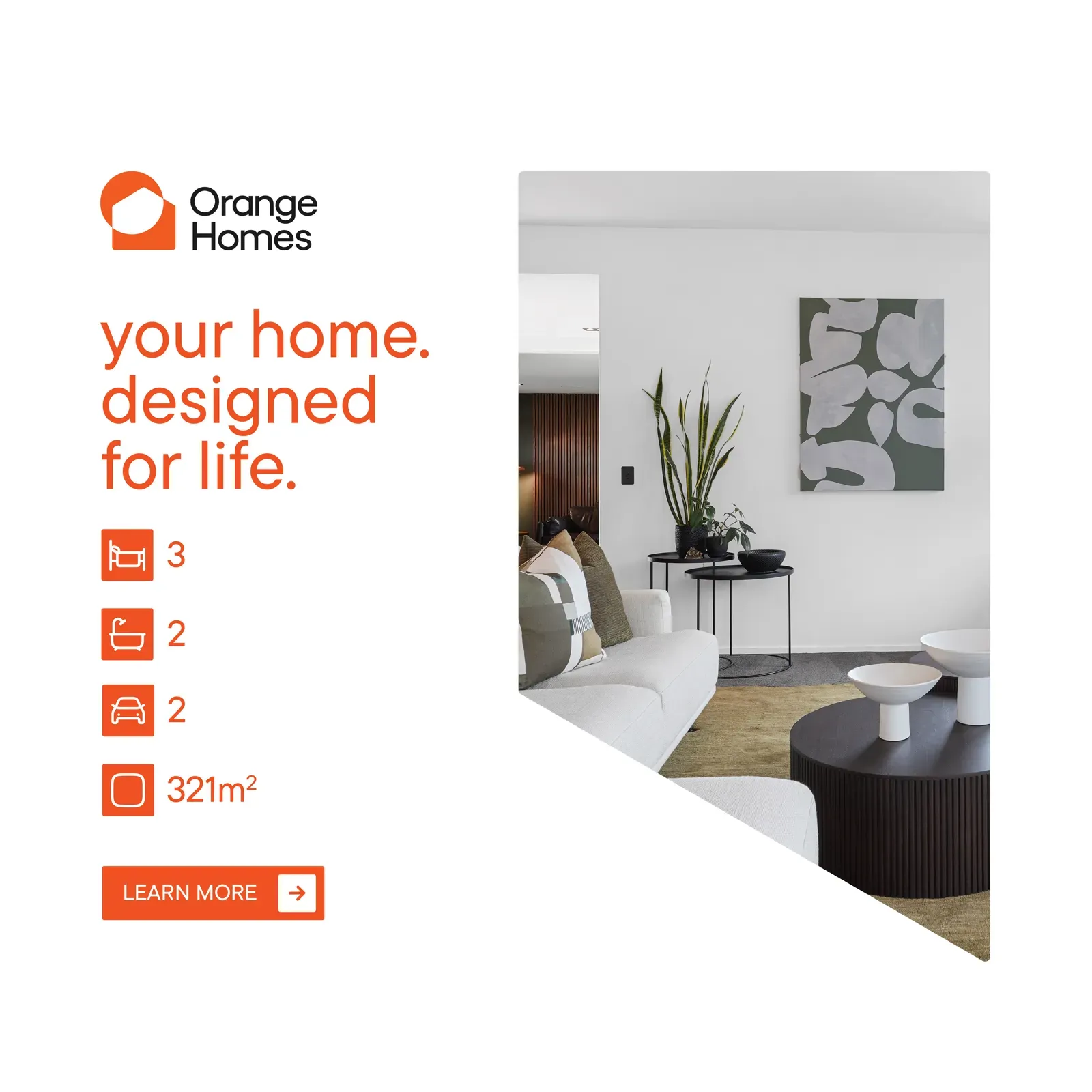 Orange Homes – living room campaign ad