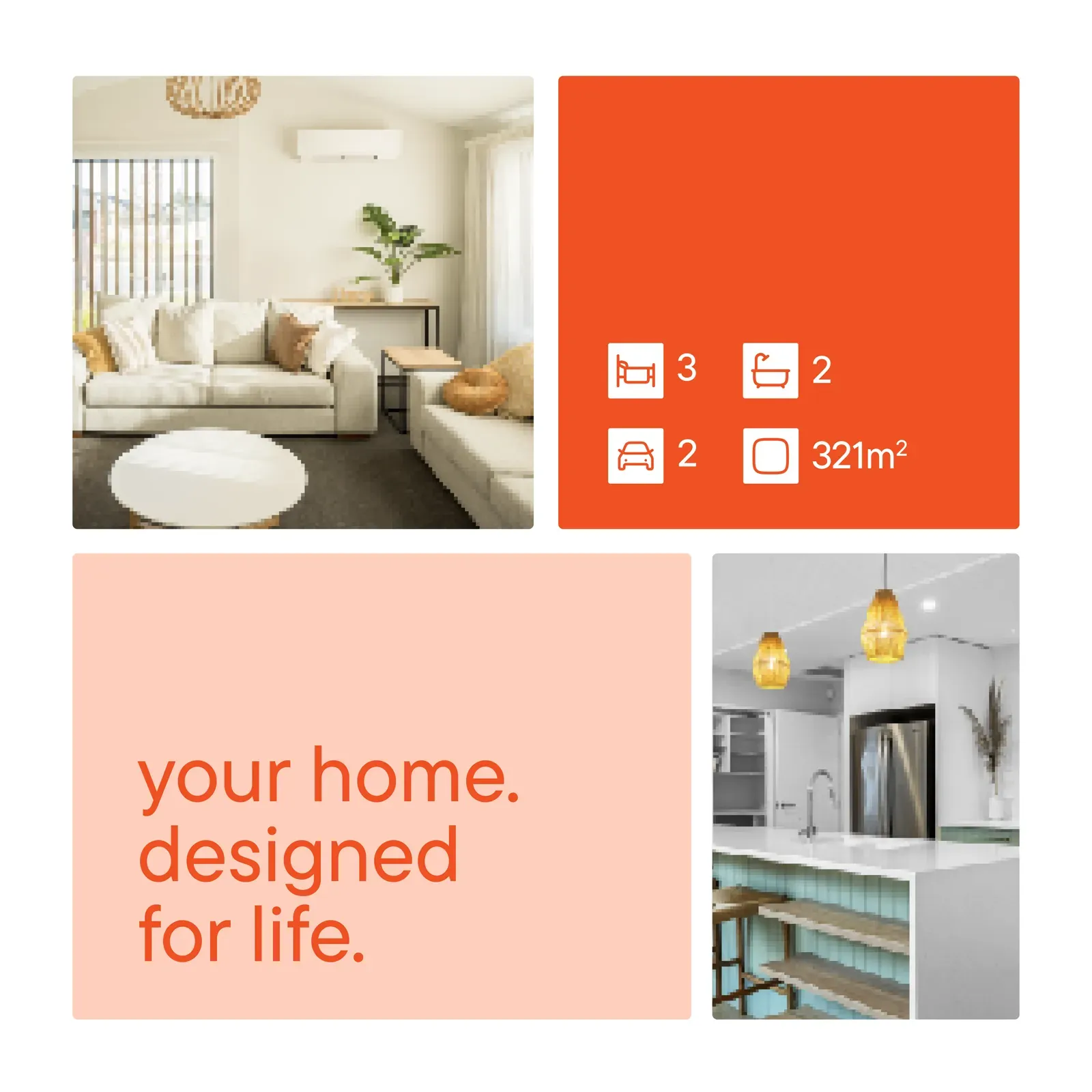 Orange Homes – four-quadrant ad creative