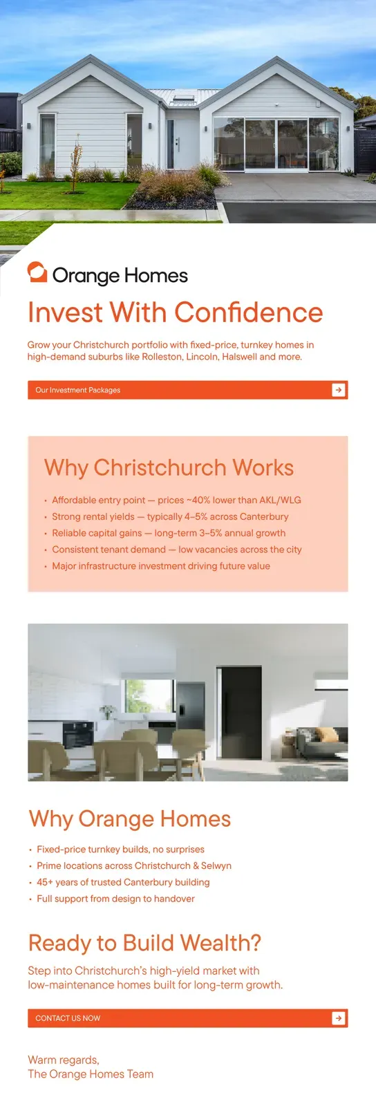 Orange Homes – Invest With Confidence email mockup