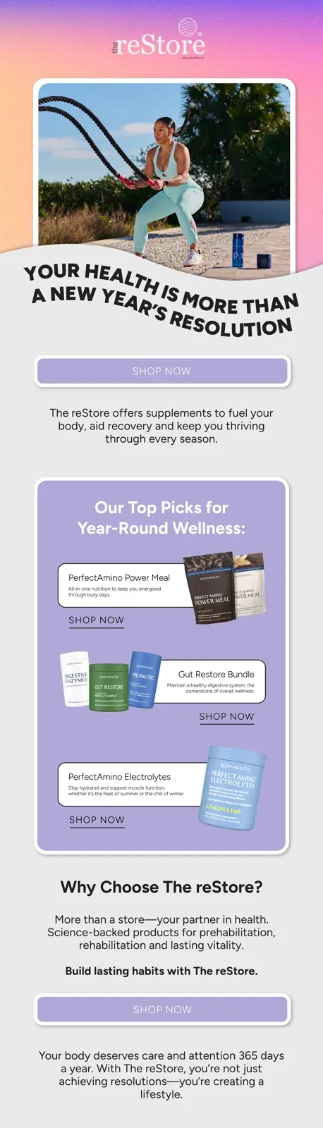 reStore – New Year seasonal email campaign